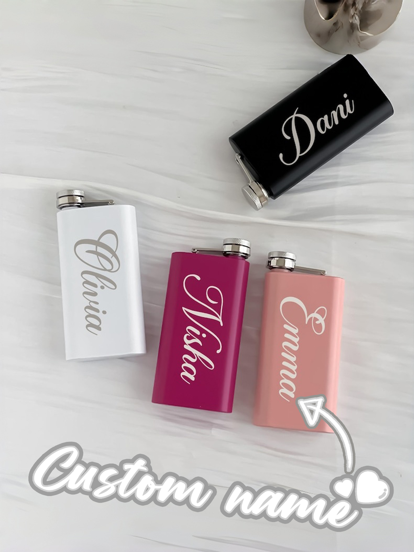 Personalized Bridesmaid Custom Whiskey Flask